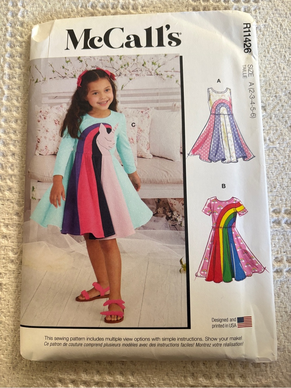 McCall’s Pattern R11426A for Toddler/Child’s Knit Dresses
